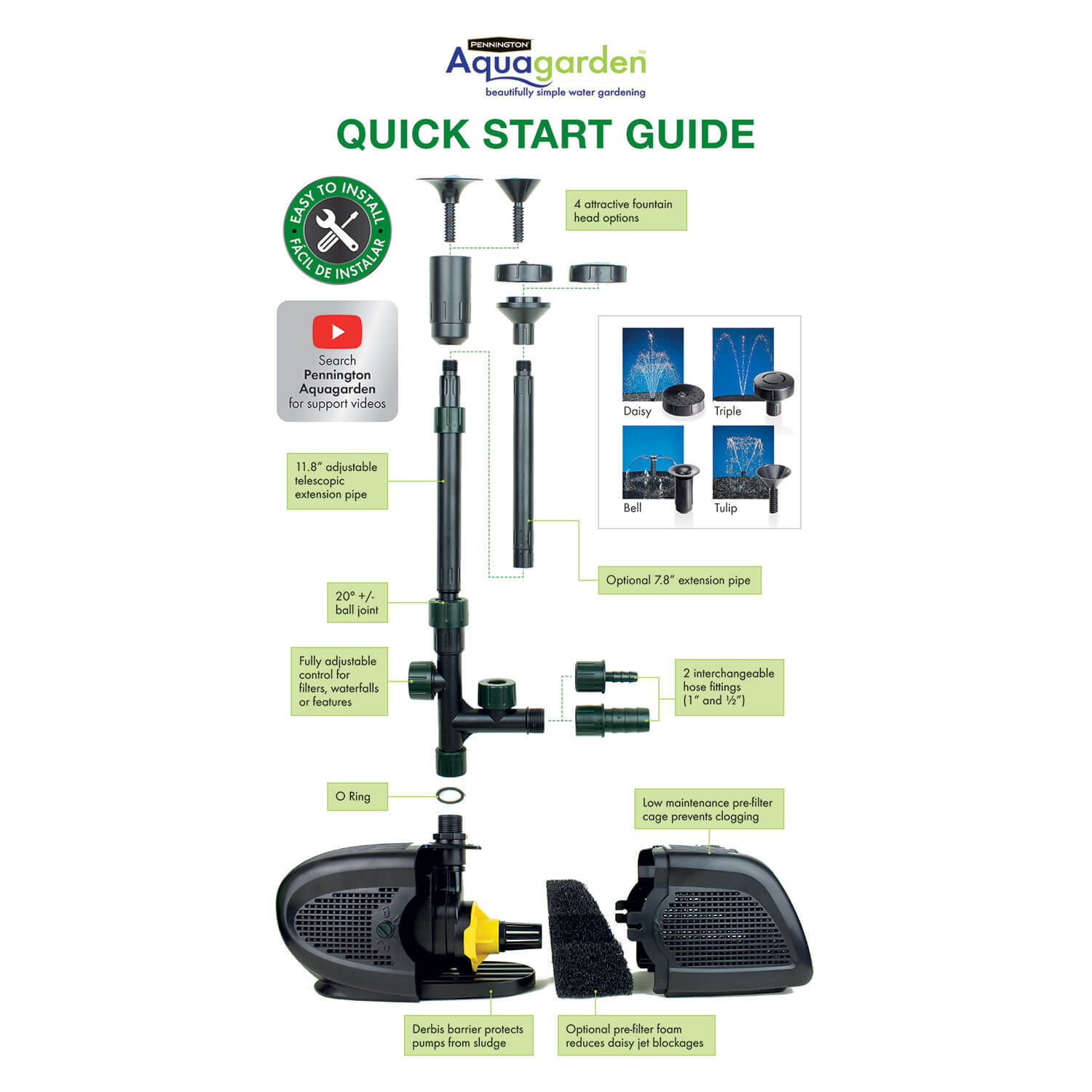 Universal All in One Pond Pump 1200 Pennington Aquagarden
