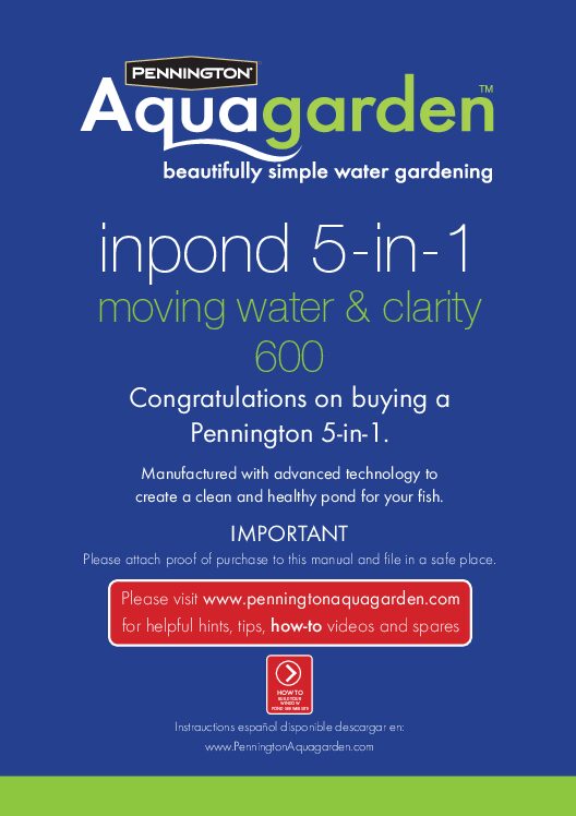 Inpond 5 in 1 600 instruction manual