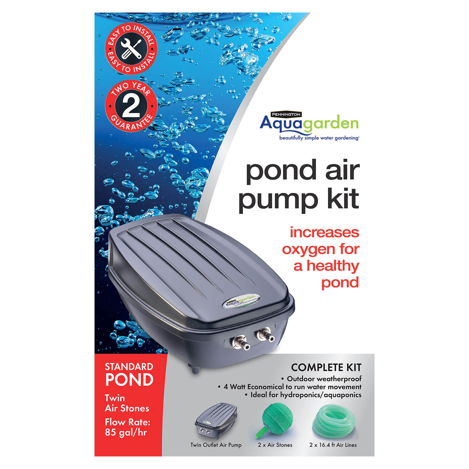 Pond Air Pump Kit Four Air Stones Pennington Aquagarden