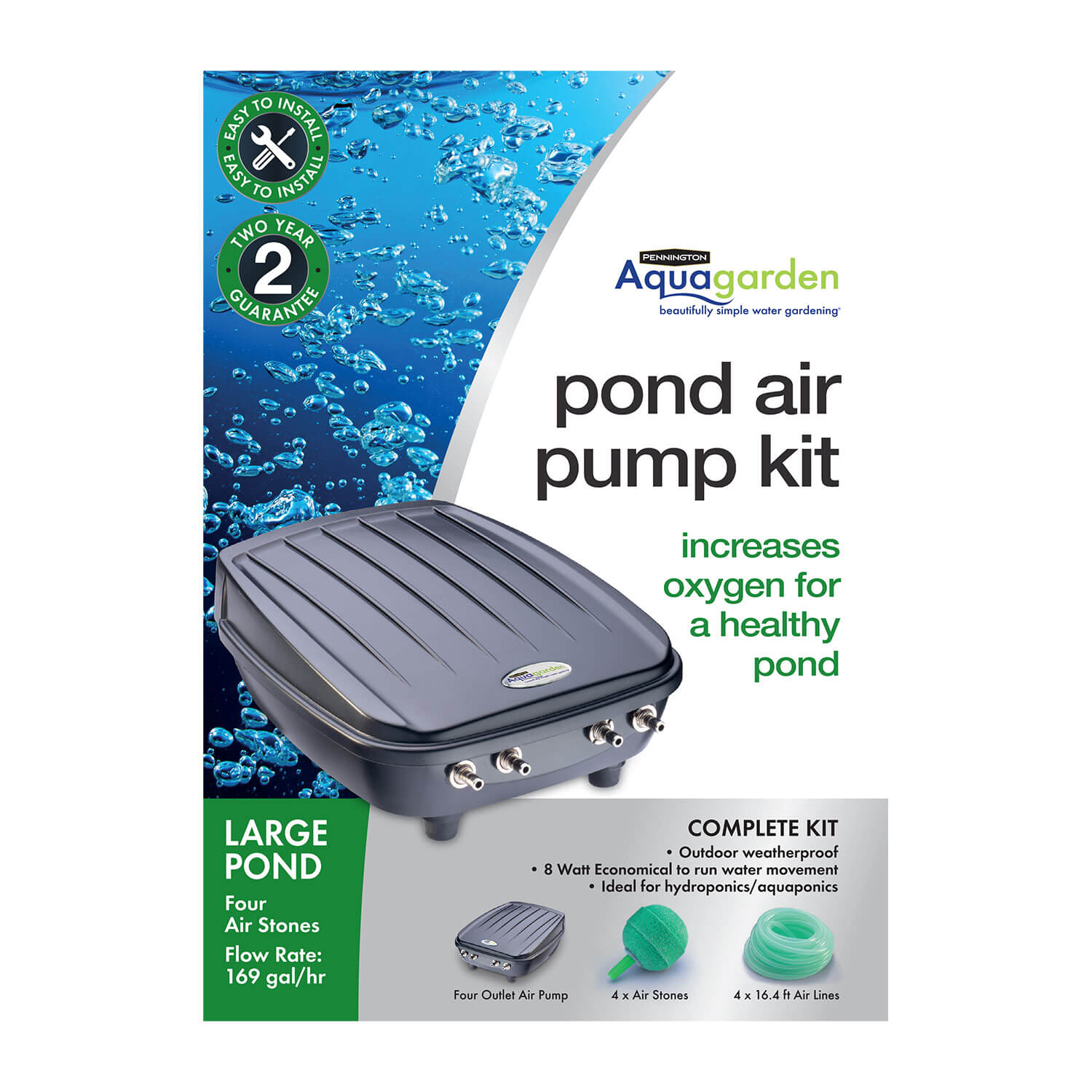 Pond Air Pump Kit Four Air Stones Pennington Aquagarden