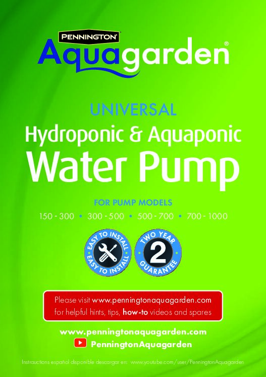 Universal Hydroponic & Aquaponic Water Pump 500-700 instruction manual
