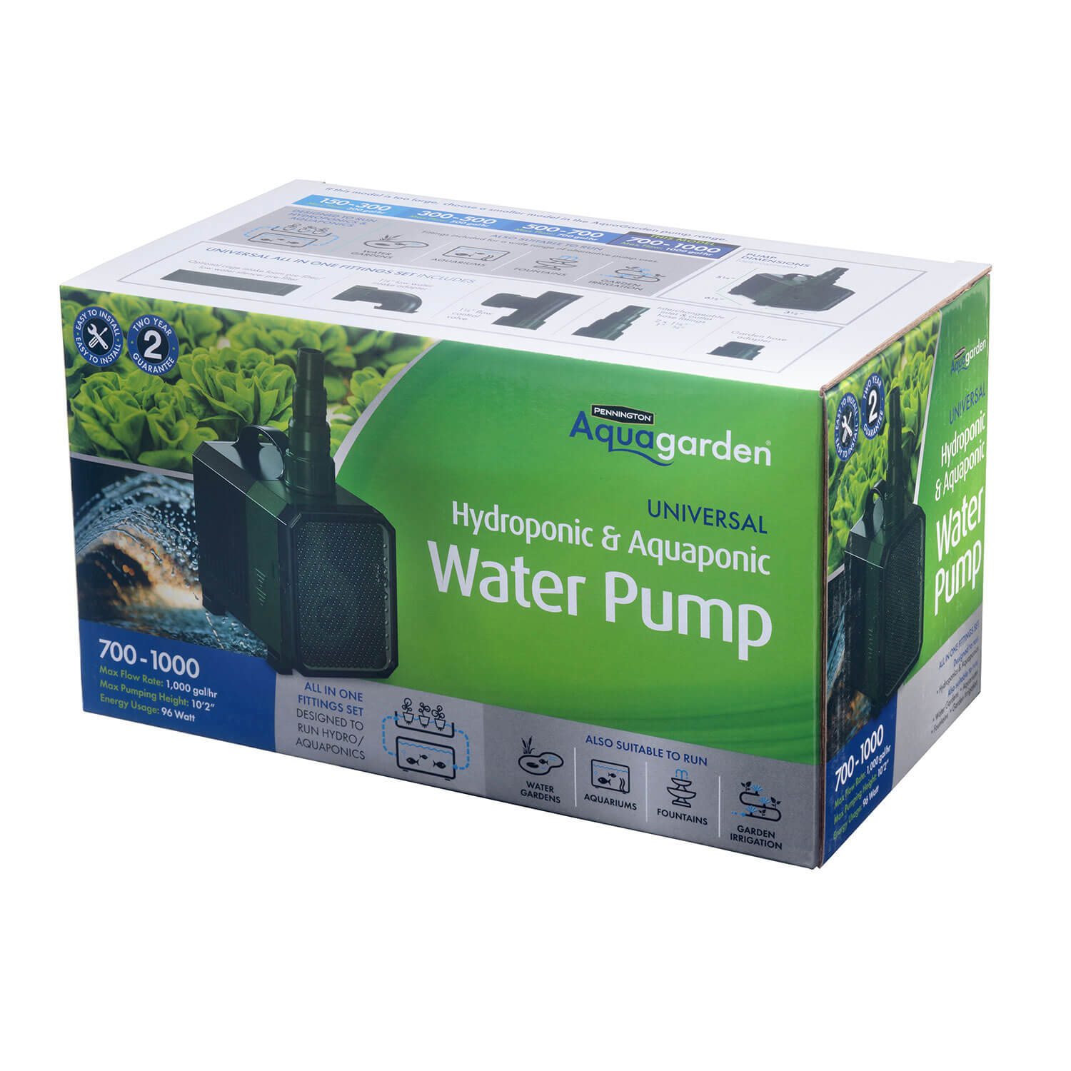 Universal Hydroponic & Aquaponic Water Pump 7001000 Pennington