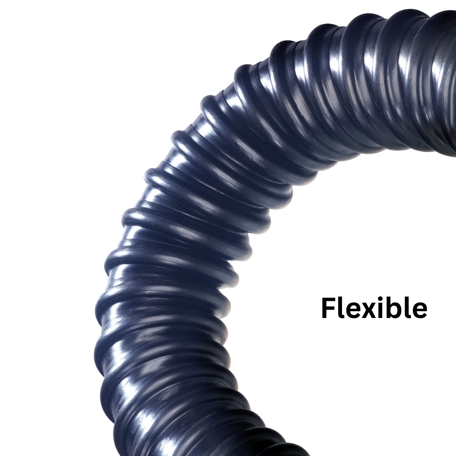 Aquagarden Flexible Reinforced Pond Tubing – 20ft X 1-1/4" ID, Smooth-Bore PVC With 2 Stainless Steel Hose Clamps, Corrugated For Strength, Black