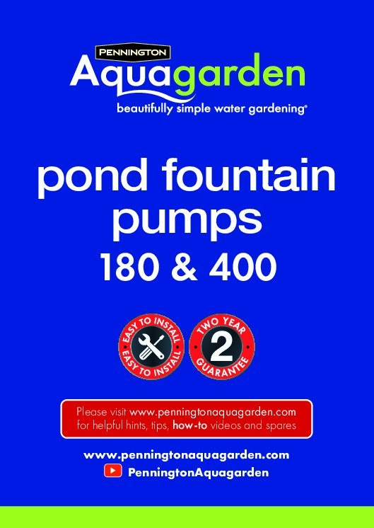 Pond Fountain Pump 180 instruction manual